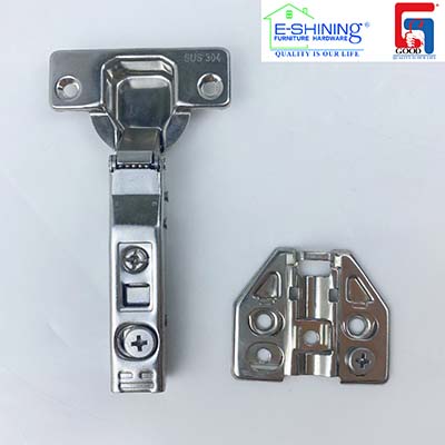 Furniture Hardware Stainless Steel Fixed Plate Concealed Folding Soft Close Hydraulic Cabinet Kitchen Adjustable Hinge with small angle 